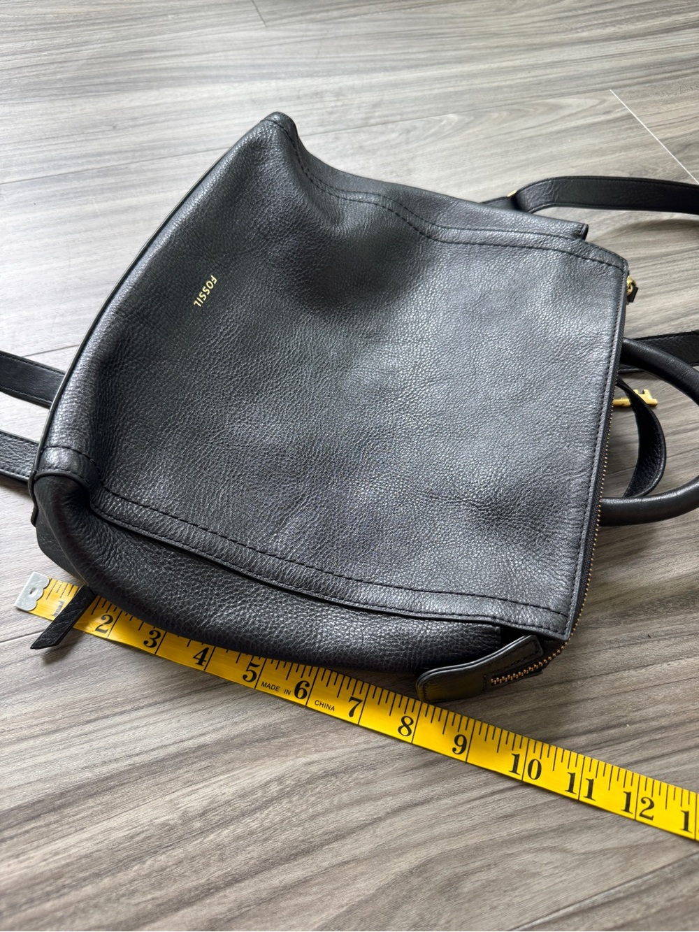 Fossil Black Leather Backpack with Gold Hardware - Picture 7 of 9